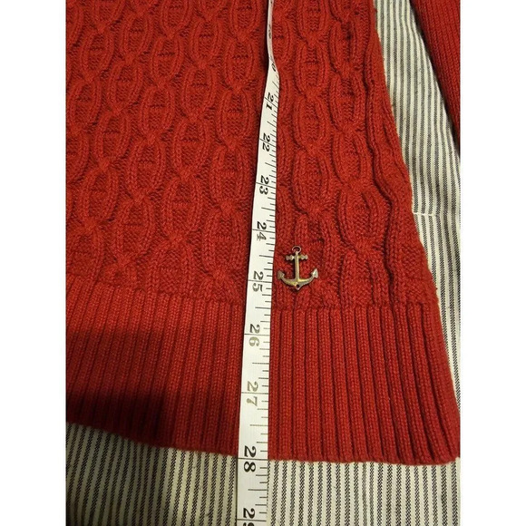 Nautica Red Womens Cable Knit Pullover Sweater- Size Small- No flaws. No defects - Picture 10 of 12